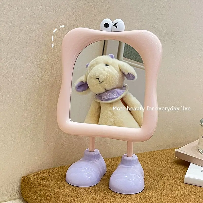 Cute Big Eyes Makeup Mirror Student Dormitory Desktop Mirror High Beauty Creative Office Home Decoration Makeup Mirror