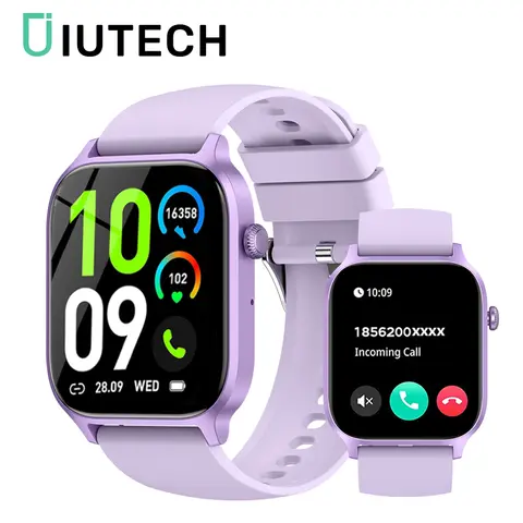 IUTECH 남녀공용 스마트 워치 2024, 블루투스 통화 스마트워치, 건강 다이빙 시계, Relojes 스마트 손목 시계, Y7, 1.85 인치