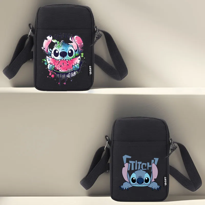 Disney Stitch Women Shoulder Bag Mobile Phone Bag Handbag Zipper Tote Outdoor Shopper Bags Crossbody Hand Bags Ladies Purse Gift