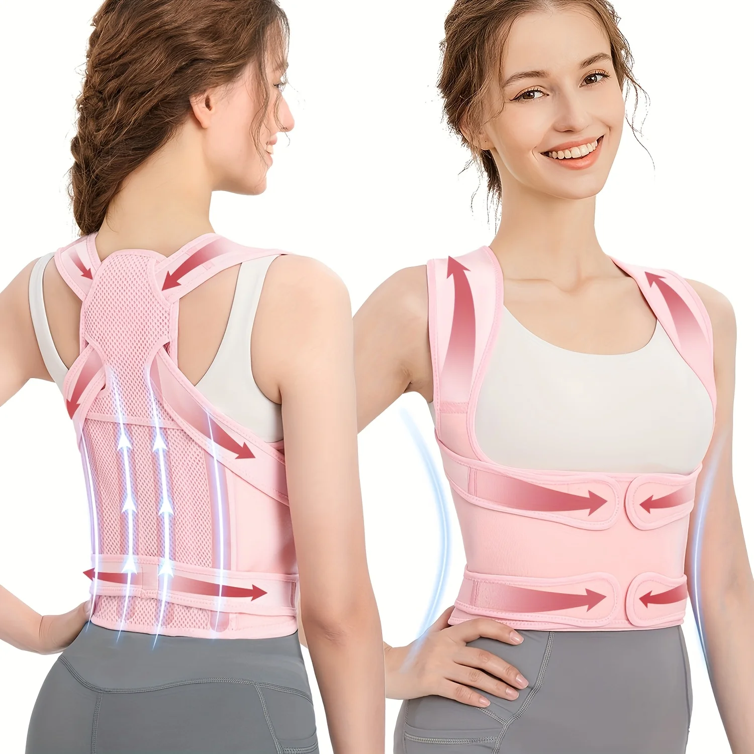 Back Brace and Posture Corrector for Women Men, Adjustable & Lightweight - Scoliosis & Hunchback Correction, Relief Back Pain