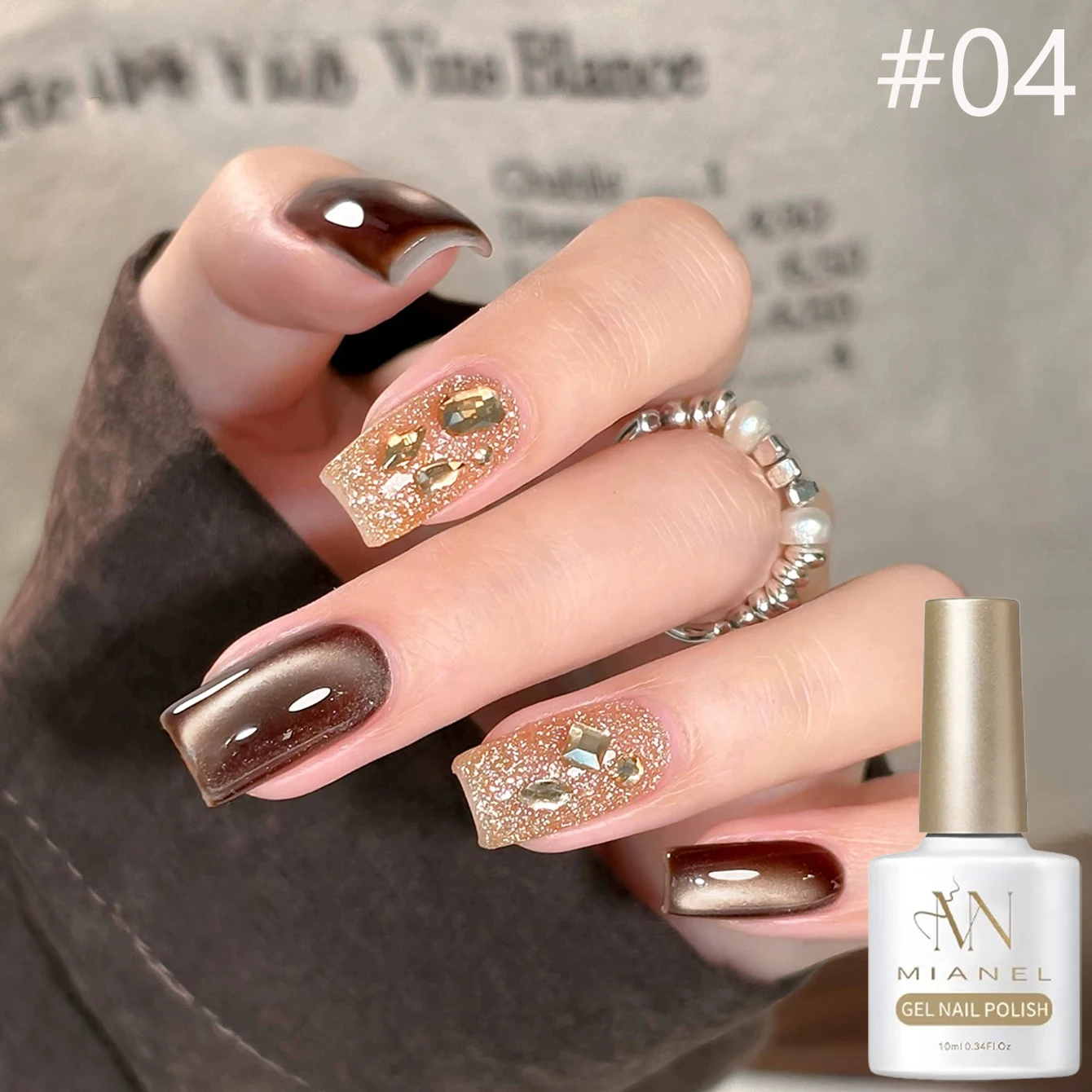 10 مللي 1 قطعة مصر القديمة القط العين المغناطيس طلاء الأظافر هلام البرتقال الأظافر البني الأظافر العنبر الزجاج حبة القط العين طلاء الأظافر