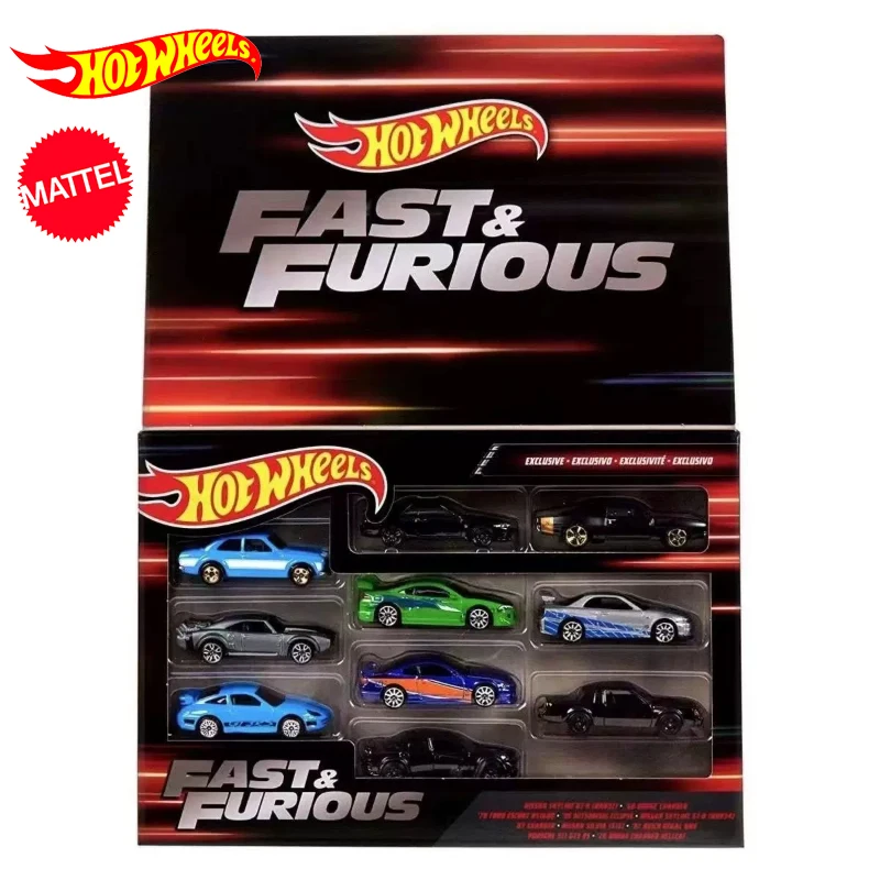 Оригинальный автомобиль Hot Wheels фасаж 10 ПАК 1/64 литая машина Ford Porsche 911 Nissan Silvia Skyline Mitsubishi Boys игрушки