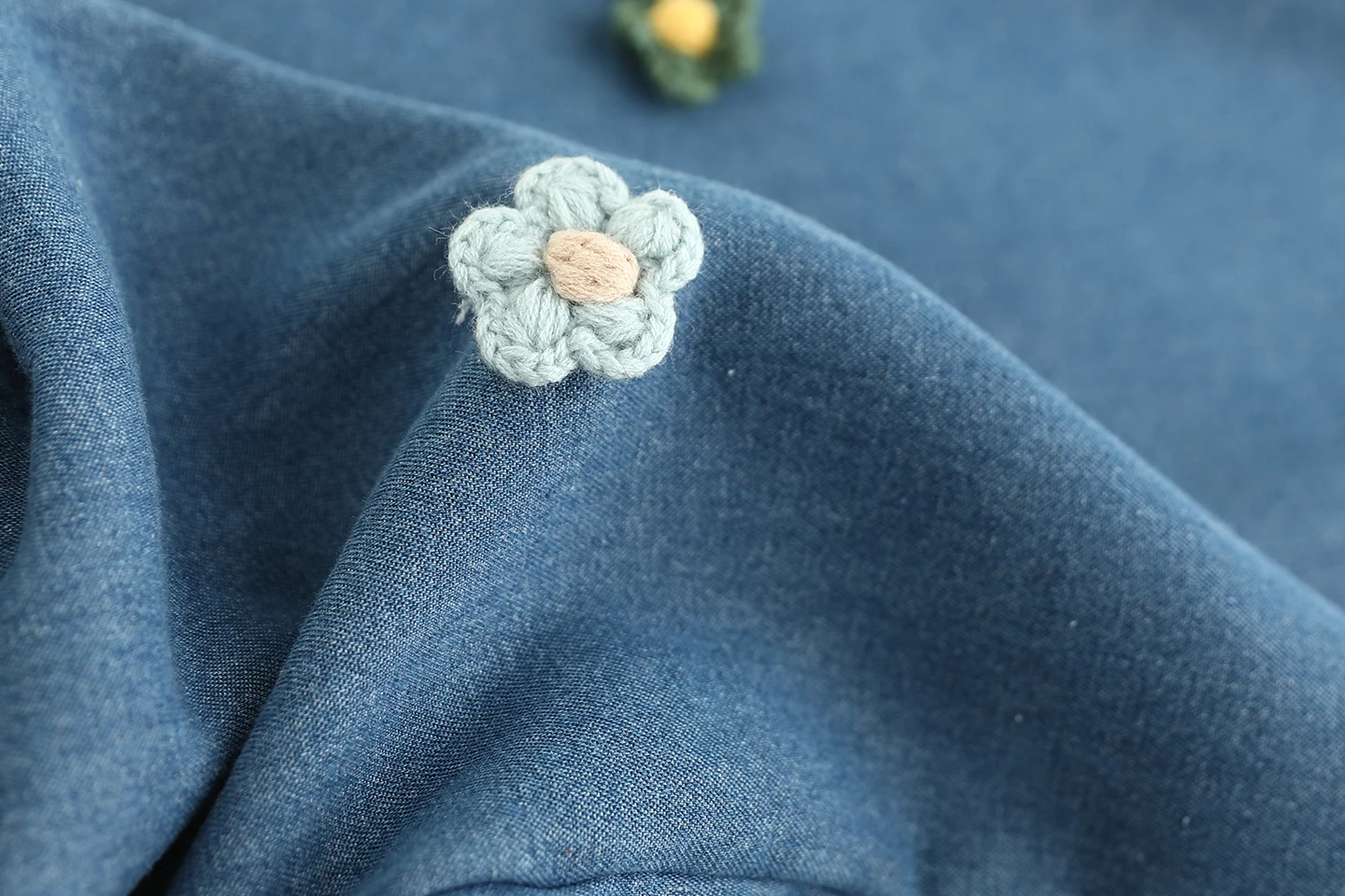 Japanese Sweet Mori Girl Flower Appliques Denim Wide Leg Pants Women Autumn Winter Fleece Thicken Casual Loose Straight Jeans