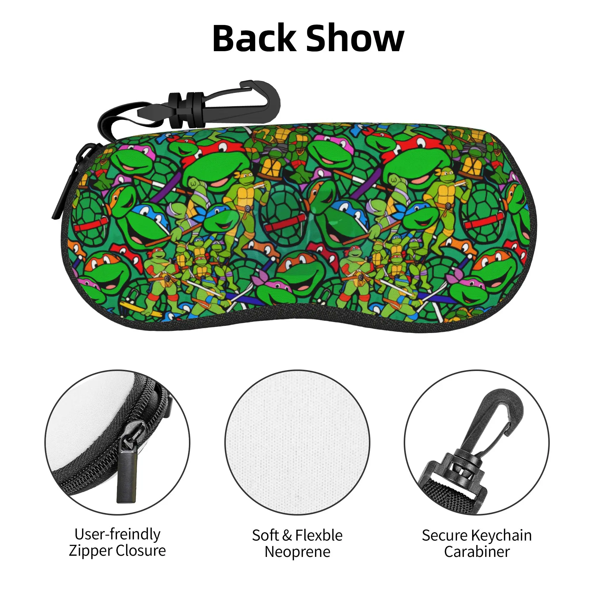 Intense Comic Glasses Case Cover T-TMNTS Print Sunglasses Case Unisex Daily Glasses Box Retro Eyewear Box