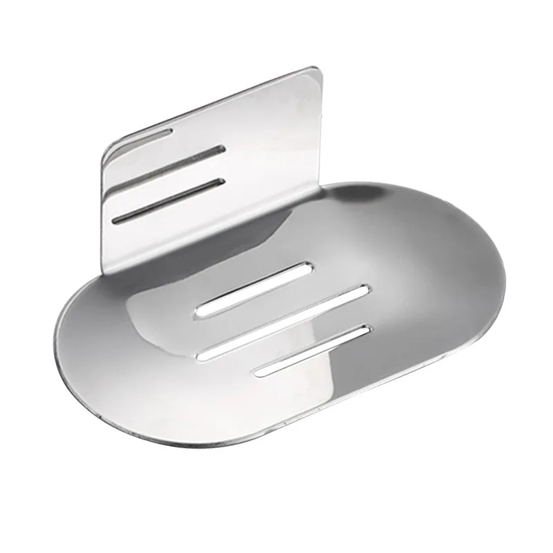 Stainless Steel Shower Soap Holder No Drilling Wall Mounted Soap Dish Sponge Storage Rack Shampoo Tray for Bathroom Organizers