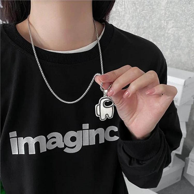 Fashion Werewolf Kill Pendant Necklace Hip-hop Sweatshirt Chain Sweater Chain Necklace Minimalist Jewelry