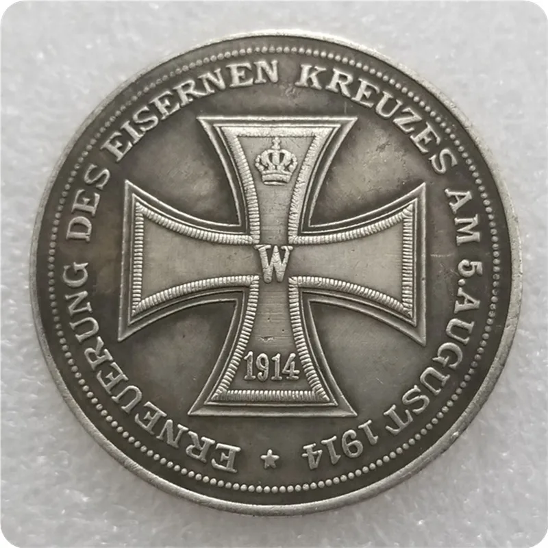 1914 Germany Cross Gold Silver Coins Commemorative Coins Collectibles Medal Coin Home Decoration Magic Challenge Coin #G358