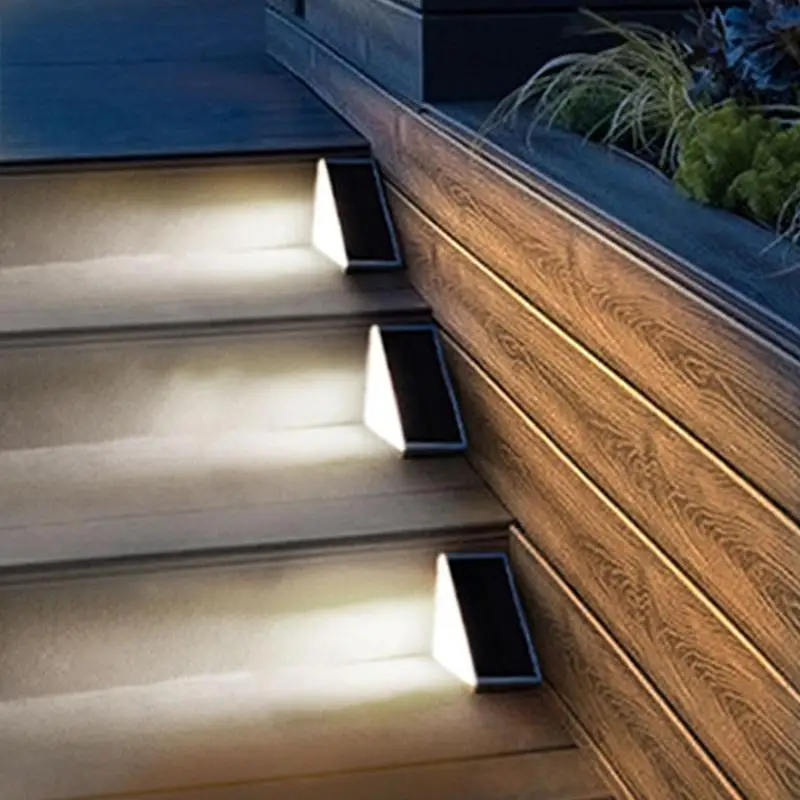 Solar Outdoor Step Lights 2Pcs Waterproof Path Lights Solar Outdoor Lights Stair Light for Yard Patio Sidewalk Steps Deck