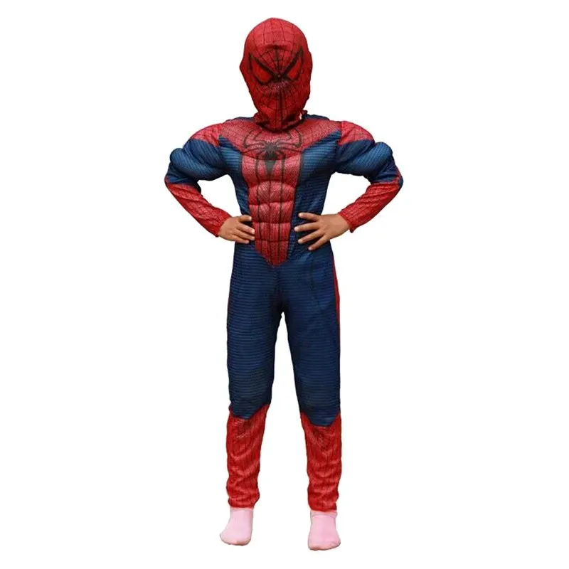 Movie Characters Peter Parker Cosplay Fantasy Jumpsuit Superhero Kids Muscle Costume Boys Girls Halloween Dress Up New Year Gift