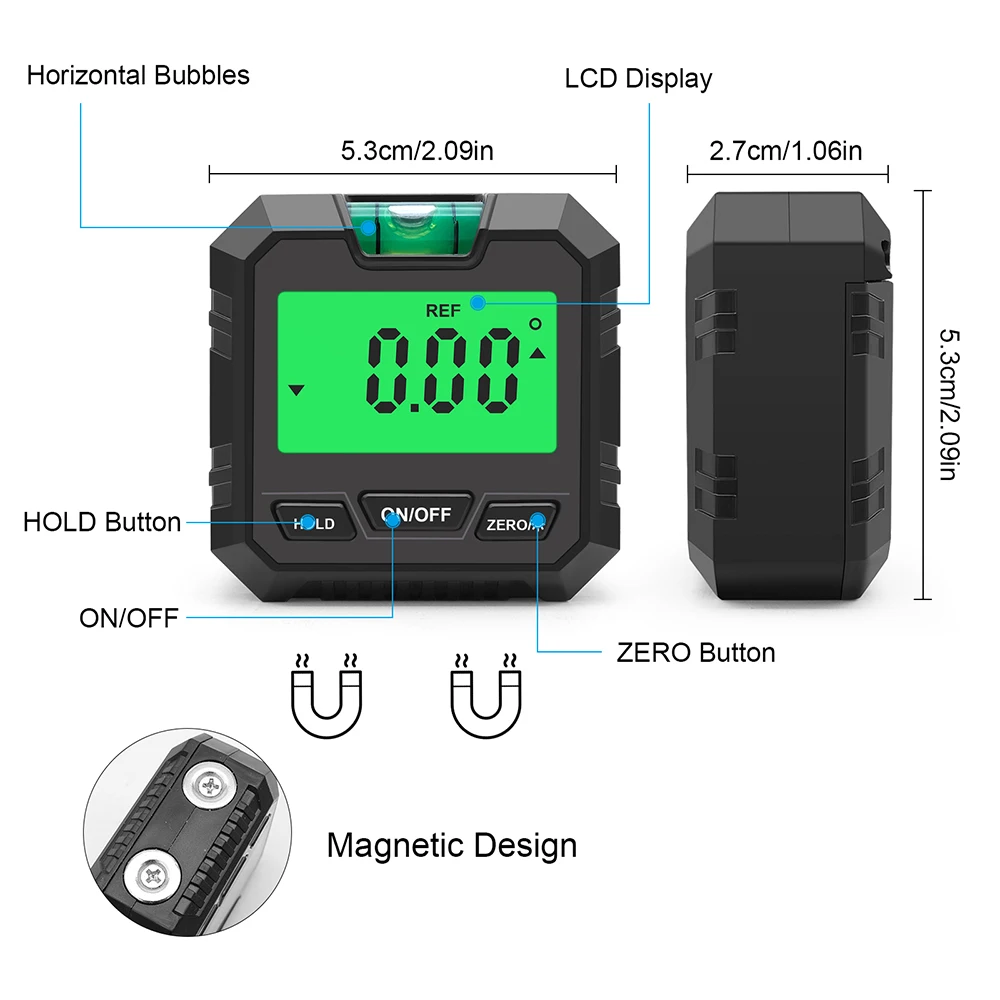 Digital Level Angle Finder with Magnetic Base Angle Meter Universal Electronic Protractor Inclinometer Precision for Woodworking