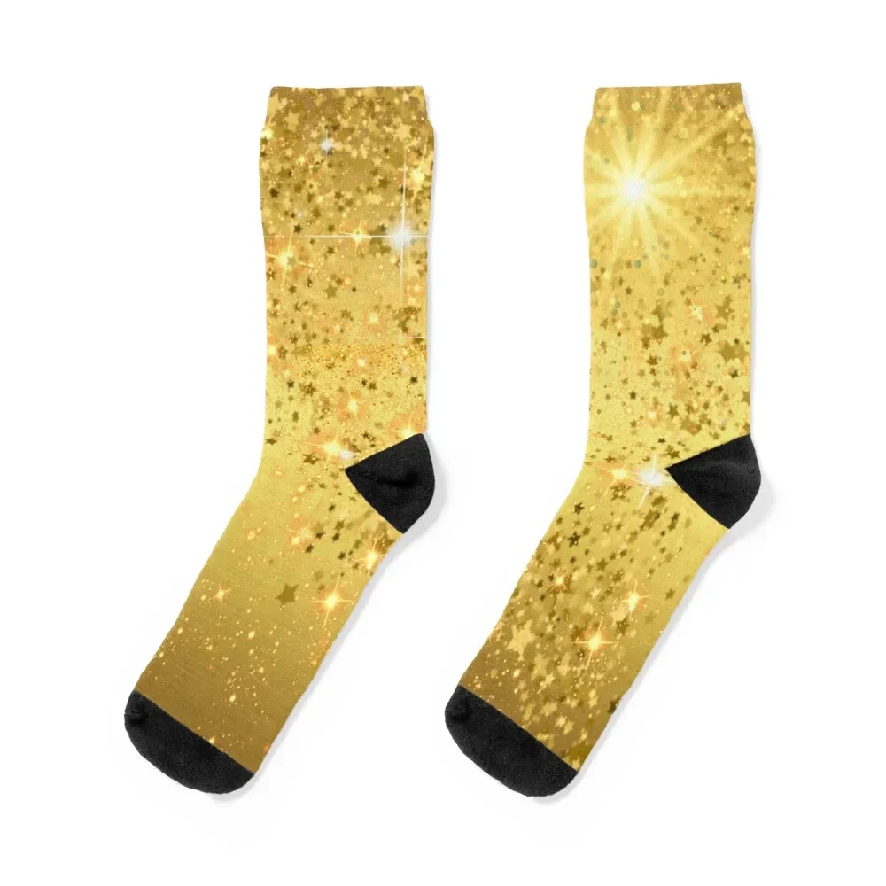 

Golden glitter sparkles Socks retro FASHION set gym Socks For Women Men's