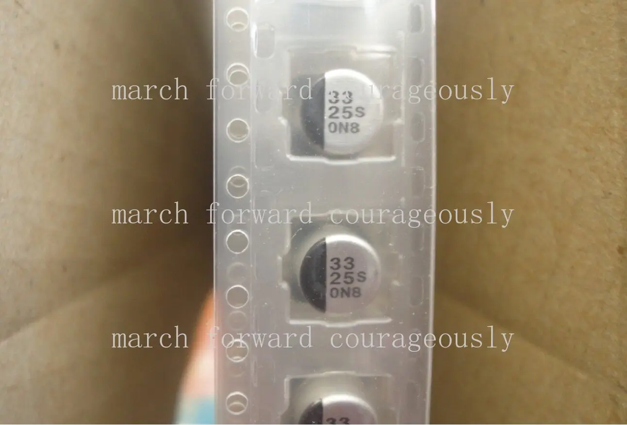 100pcs for Panasonic 25V33UF Surface Mount Capacitor, 6*5, 105°C