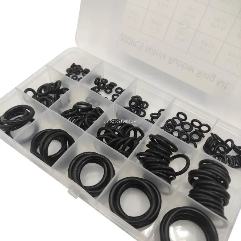 200Pcs O-Rings Gasket Rubber Washer Seals Assortment Set Rubber Spacers Gasket Washers Seal O-Rings for Dropship