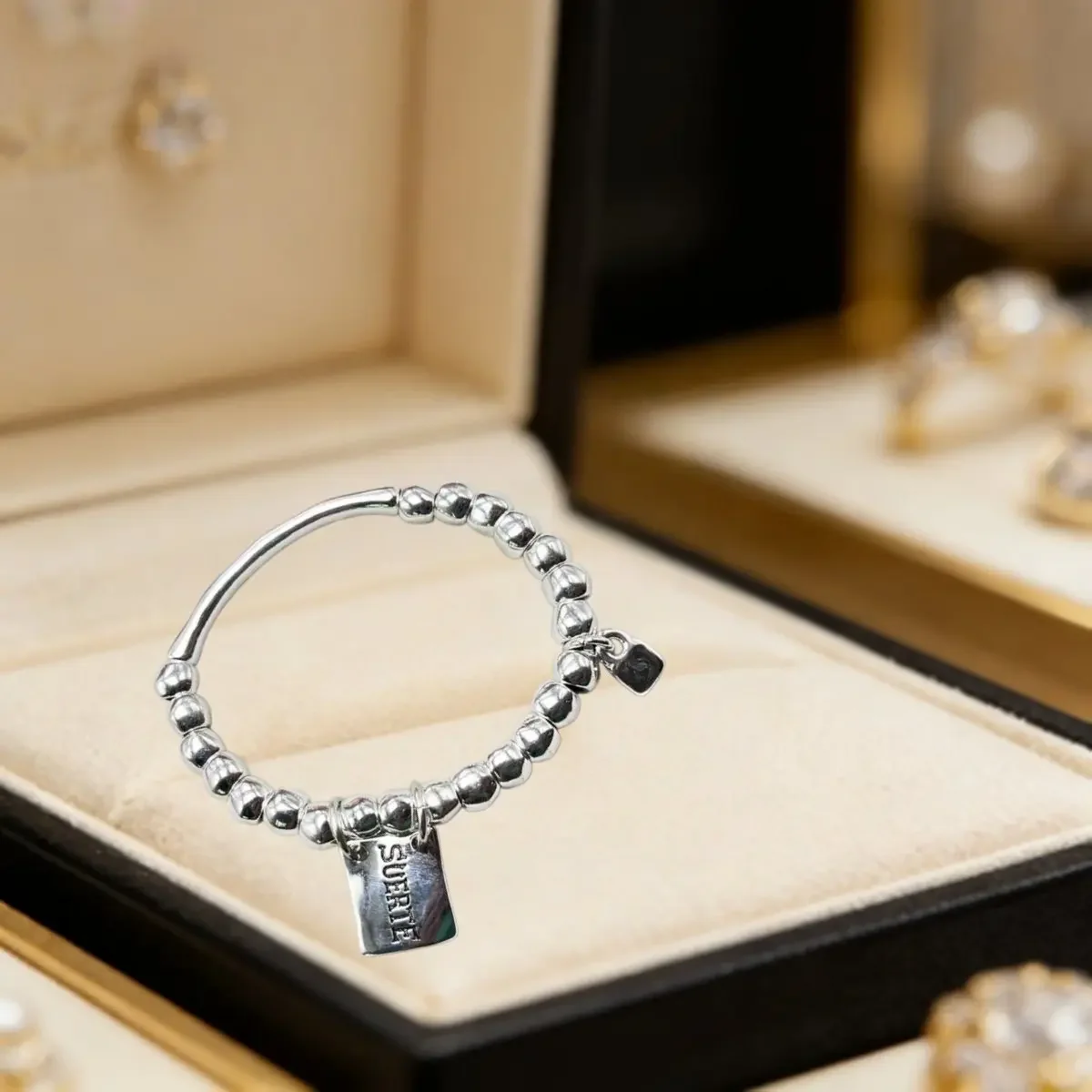 2026 Spain Creative Design Silver Bead Geometric Brand Bracelet Jewelry Accessories Graduation Gift