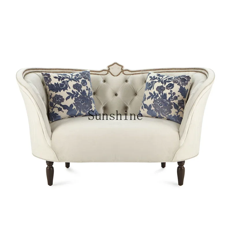 

Nordic simple curved fabric buckle sofa living room clothing store leisure sofa