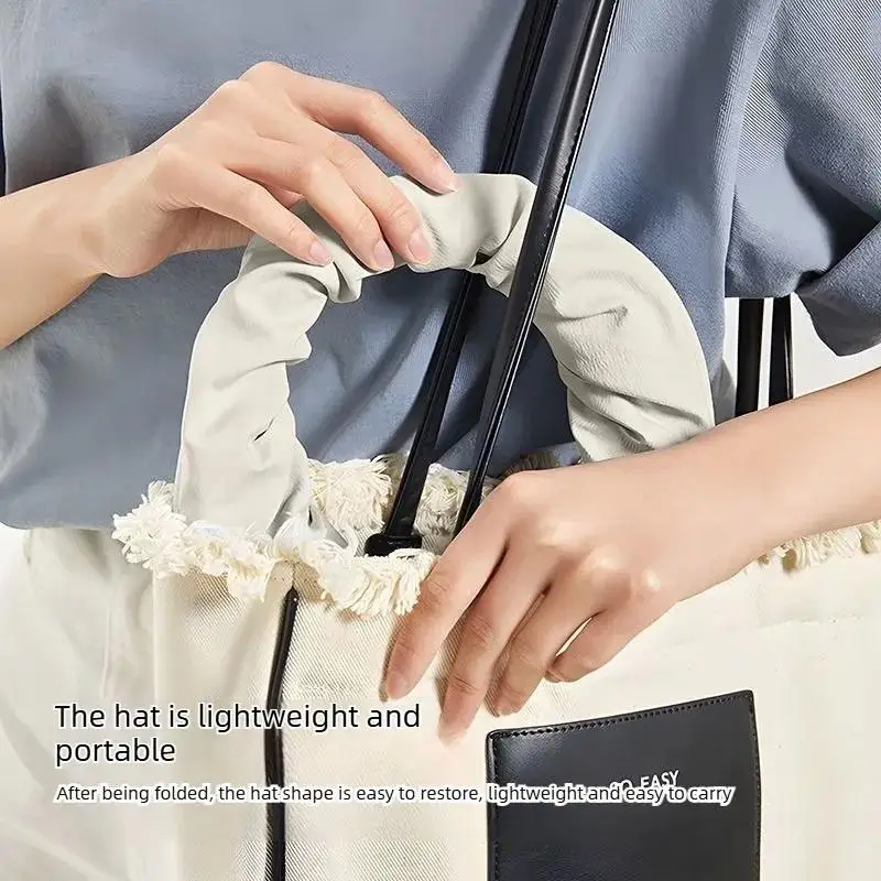 UPF50+ Sonnenblende, doppelt verwendbar, Sonnenschutz für das ganze Gesicht, faltbares Stirnband für Strand, Wandern, Outdoor, Sommerhüte für Damen – Detail 5