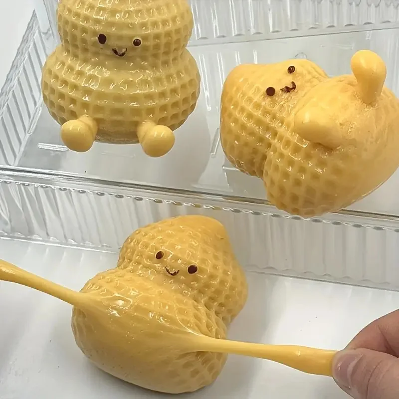 Erdnuss Silikon Kneten Stofftier Langsam Rebound Simulation Creme Kleber Langsam Squeeze Simulation Entlüften Artefakt Desktop Ornament