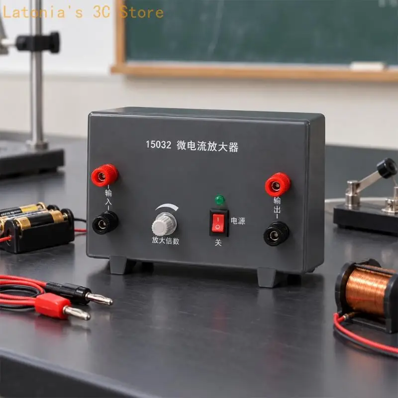 Microcurrent Amplifier for Physics Experiments with Front Panel Amplification Adjustment and Labeled Input and Output X3UB