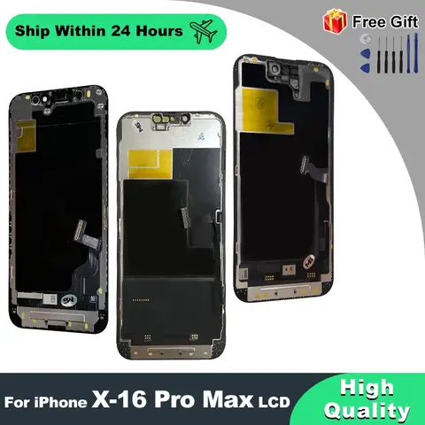 OLED 16 Pro Max Display For iPhone X XR XS MAX 11 12 Pro LCD Display With 3D Touch Screen Digitizer For iPhone 13 14 Pro 15 Pro