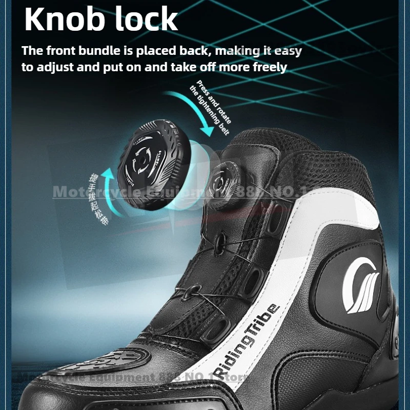Motorcycle Cycling Shoes with Lock Motorcycle Boots Mountain Bike Racing Fall-proof Summer Waterproof Breathable Casual Boots - Image 2