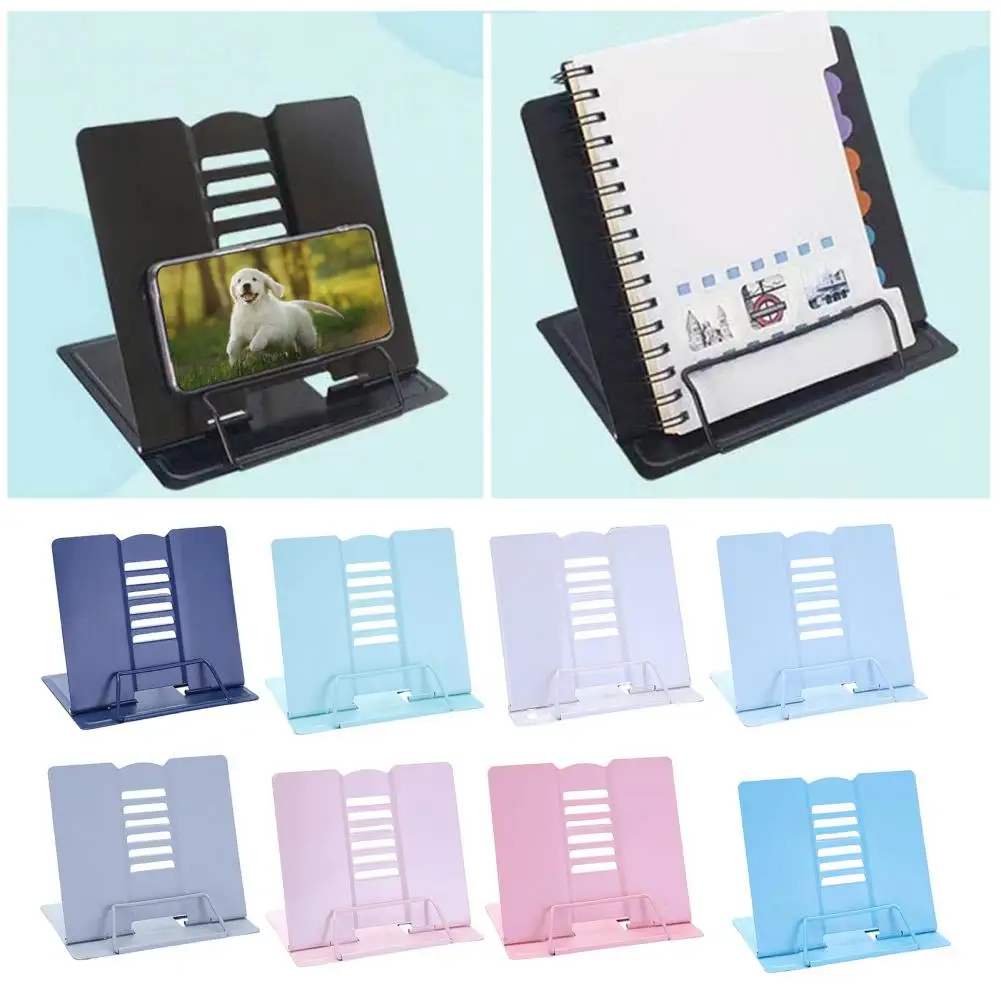 Soporte portátil para libros, soporte ajustable para lectura, manos libres, escritorio estable, antideslizante, cómodo