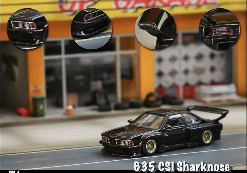 SW 1:64 E24 635 CSI Sharknose Black limited999 Diecast Model Car