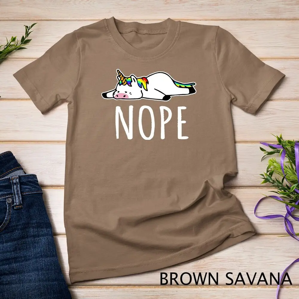 Nope Unicorn T-Shirt Nah Not Gonna Do It, Funny Lazy Gift Unisex T-shirt