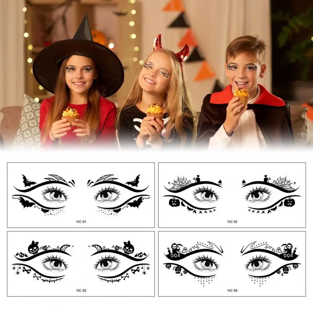 

Eye Shadow Designs Halloween Spider Eye Tattoo Stickers Face Temporary Tattoos for Adults Kids Diy Eyeshadow Eyeliner Stickers