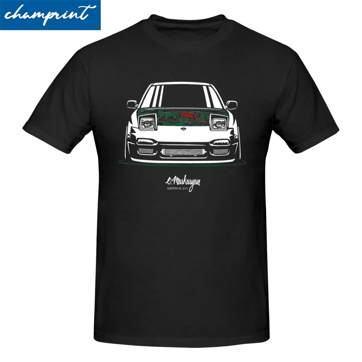 200SX 180SX 240SX Silvia T Shirt Men's Cotton Tops Shirts Aesthetic Manga Drift Race Car Initial D Ae86 Crewneck Short Sleeve