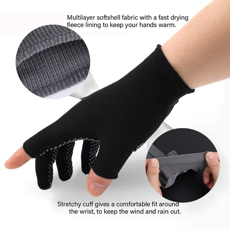 Guantes antideslizantes de nailon con pantalla táctil para hombre y mujer, guantes de medio dedo con protección solar antideslizante, transpirables, para verano, conducción al aire libre, deporte, Fitness