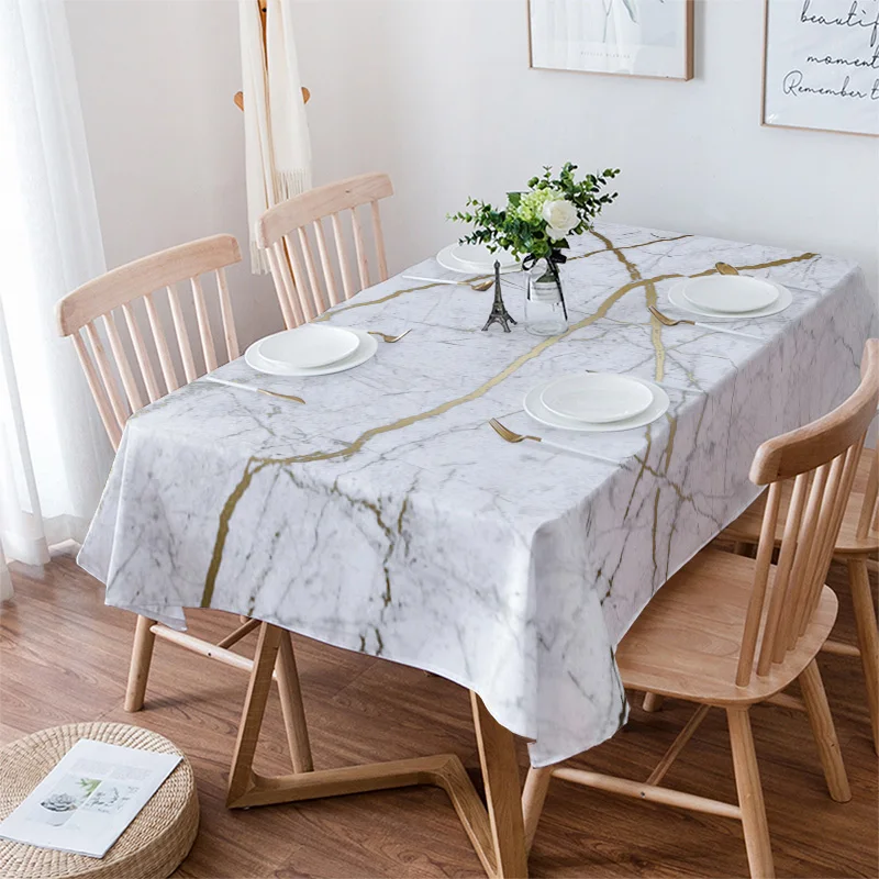 Marble Table Cloth Waterproof Dining Tablecloth for Table Kitchen Decorative Coffee Cuisine Party Table Cover