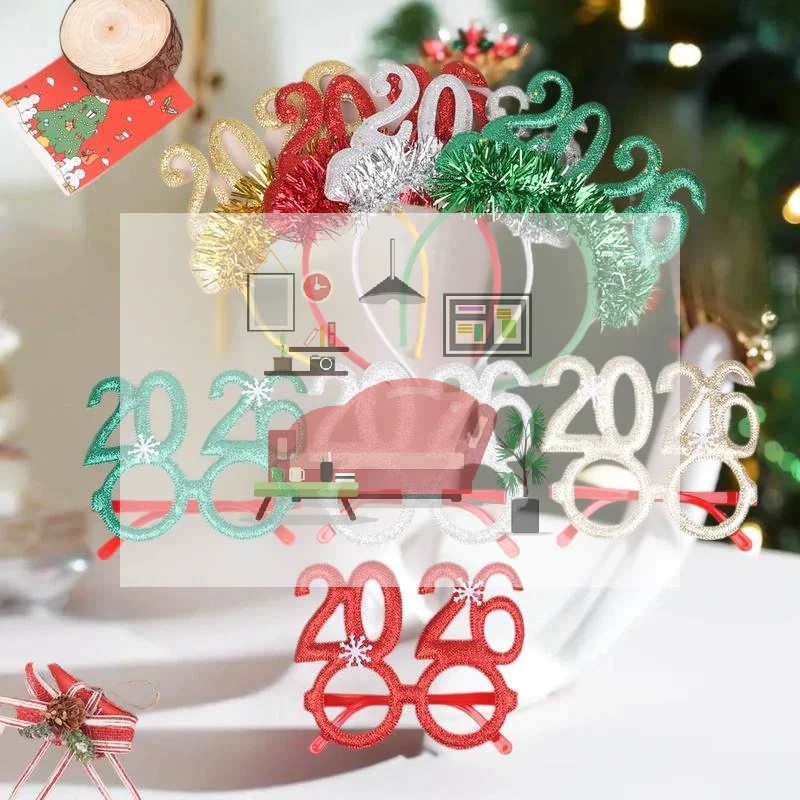 2026 Weihnachtsstern Farbe Stirnband Brille Silvester Kreative Urlaub Party Dekoration Kopfbedeckung Geschenk