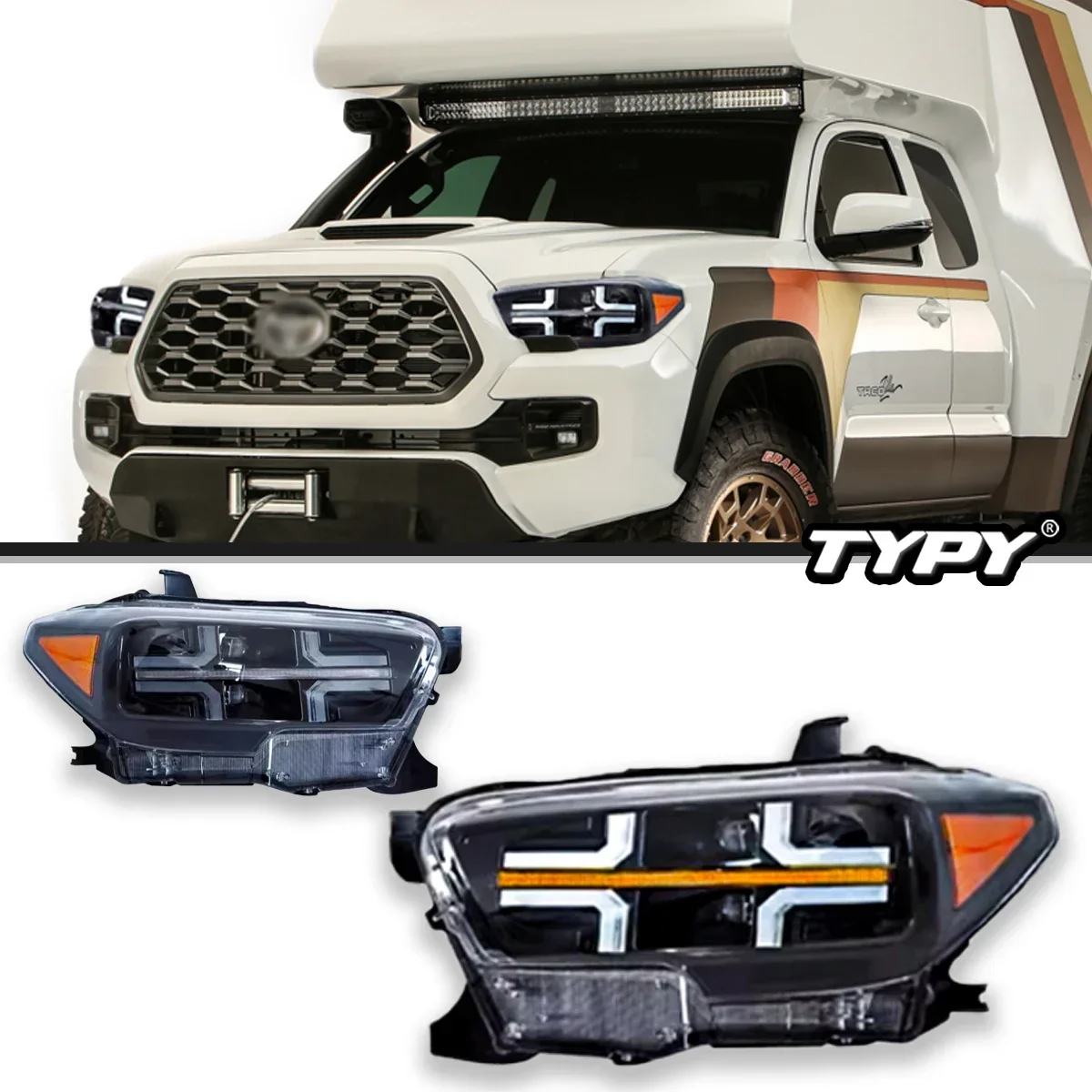 

TYPY Car Lights For Toyota Tacoma Headlight LED Projetor head Lamp Daytime Running Light Automotive Accessories 2016-2021