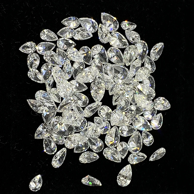 Melee Diamond Pear Cut 2x3mm-5x7mm EF VS Lab Grown Diamond hpht