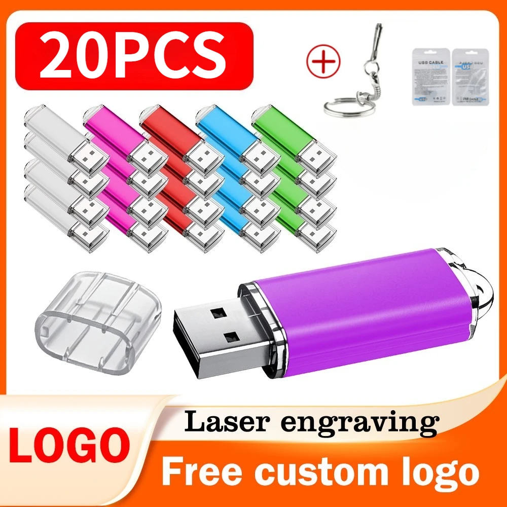 

20pcs/lot USB 2.0 Flash Drive PenDrive 32GB 16GB 8GB Pen drive waterproof cle usb flash U disk memoria usb stick custom logo