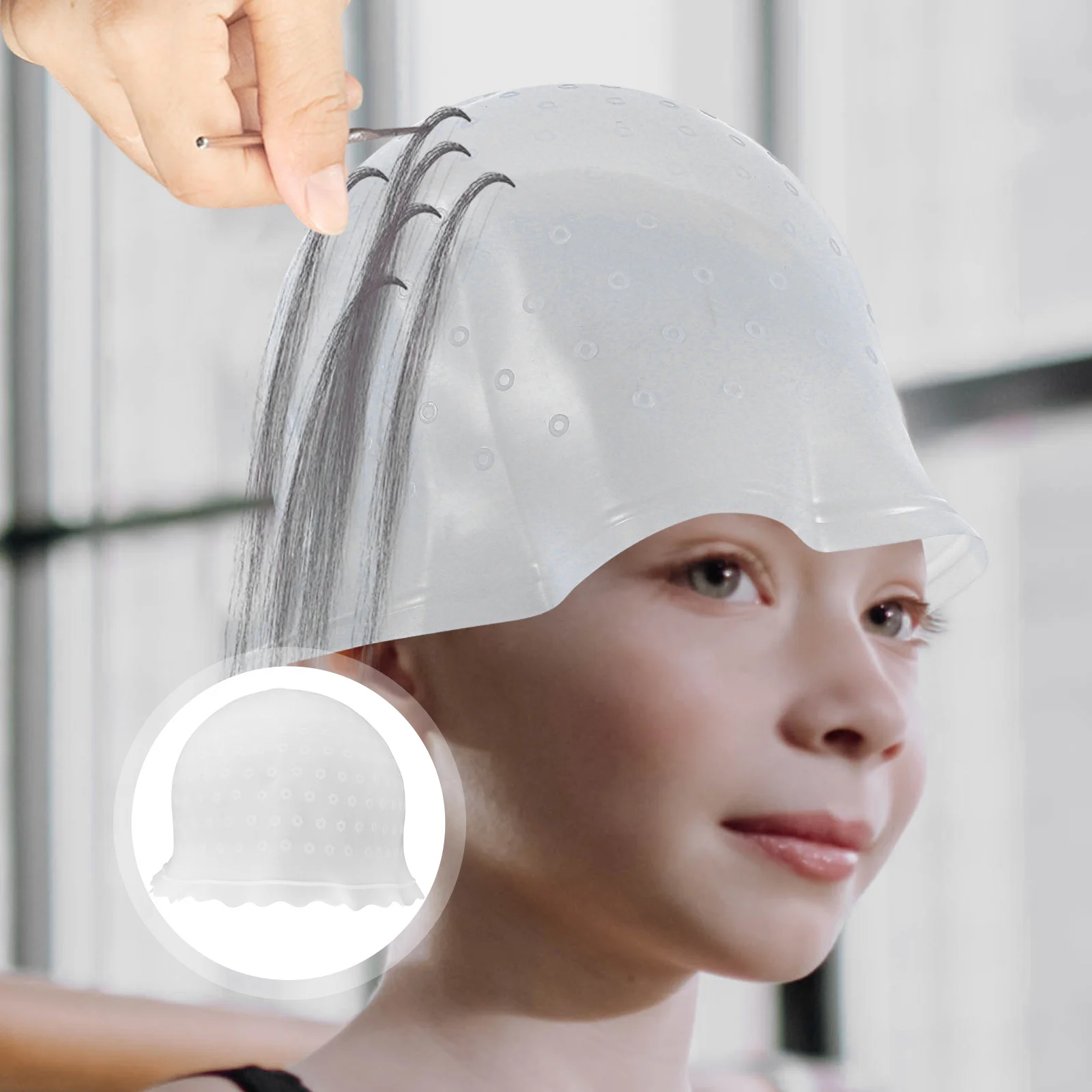 

Silicone Hair Coloring Cap DIY Highlights Dyeing Hat for Salon and Home Use Comfortable Fit Practical Design Hair Coloring Hat