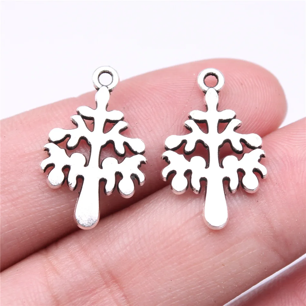 WYSIWYG 10pcs 22x14mm Antique Silver Color Tree Charms Pendant For DIY Jewelry Making Handmade Jewelry Craft Findings