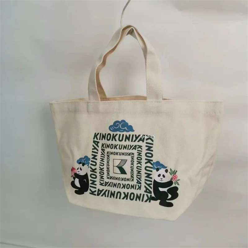 

Muse Panda Collaboration Eco-Friendly Canvas Tote Bag Portable Casual Lunch Bag Soft Handle Printed Canvas Tote for Youth