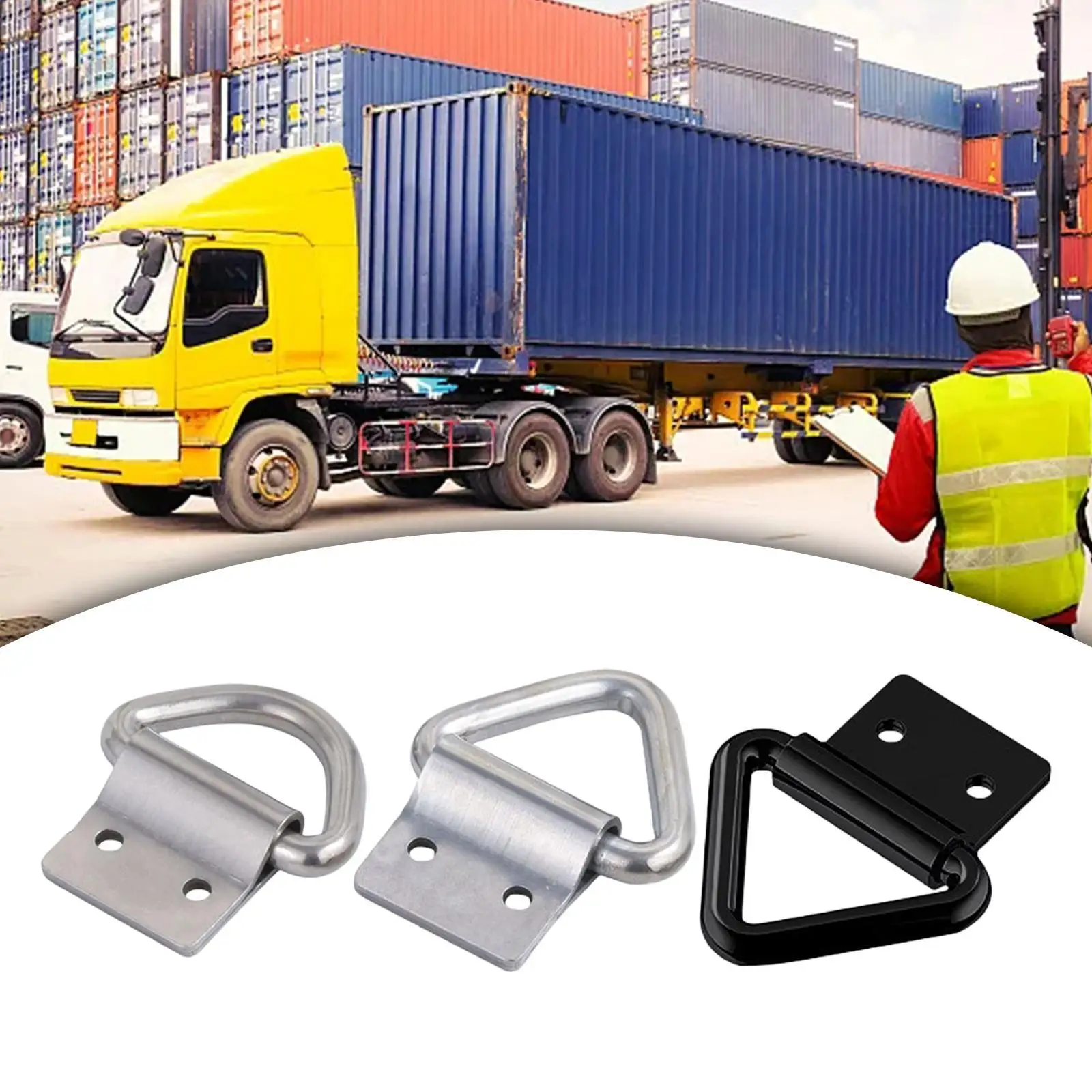 Car Fixing Pull Loop Stainless Steel Heavy Duty Tie Down Anchor Hook Universal Tow Hook Module for Truck Trailer Cargo