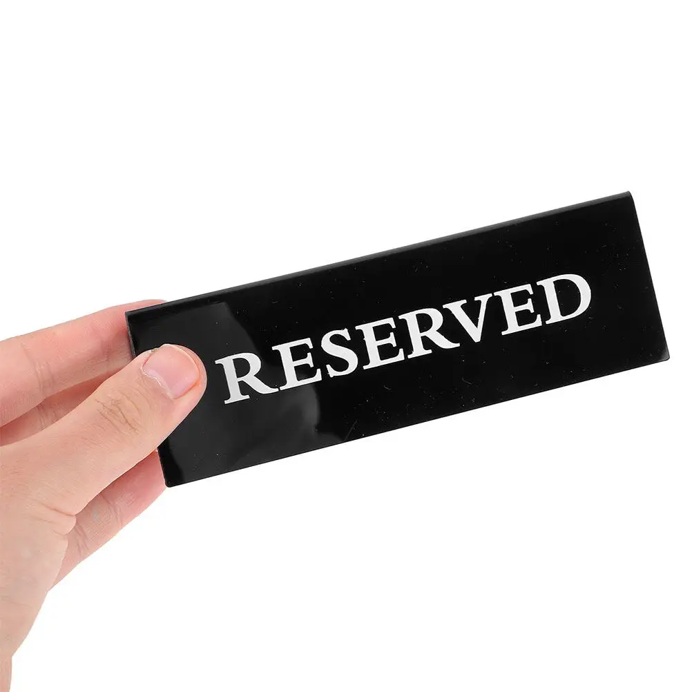 3Pcs Acrylic Reserved Table Tent Sign V Design for Wedding Seating Chart Restaurant No Smoking Area Home Office Elegant Space - view 3
