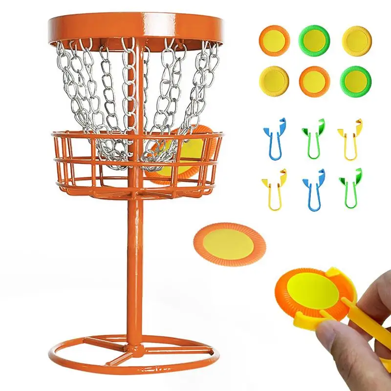 Portable Disc Golf Basket Heavy Duty Throwing Training Net Basket Portable Throwing Chain Target Outdoor Sports Accessories