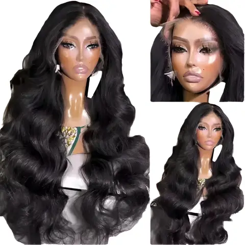 Raw Peruvian Body Wave 250% Density 40 42 inch 13x6 HD Lace Front Human Hair Wigs 13x4 Frontal Wigs Women Glueless Closure Wigs