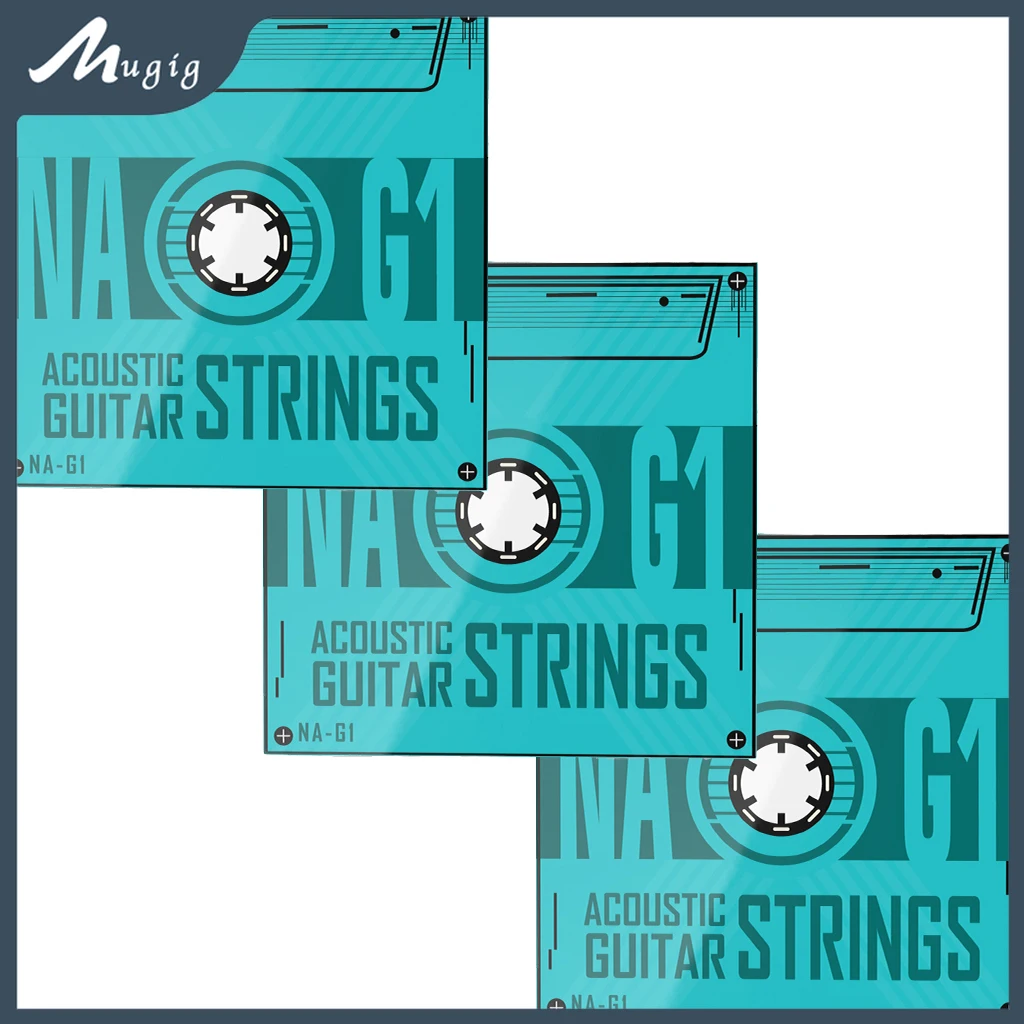 

Mugig Strings 3 Set NA-G1 Phosphor Bronze Acoustic Guitar Strings(.010-.050) Acoustic 6 String Set Extra Light Guitar Strings