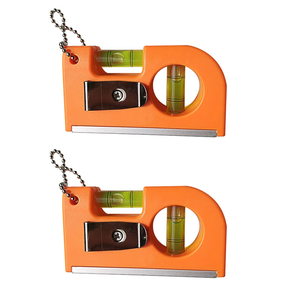 Portable Balance Ruler Bubble Spirit Level Photo Frame Mini Horizontal Measuring Instrument Orange Abs