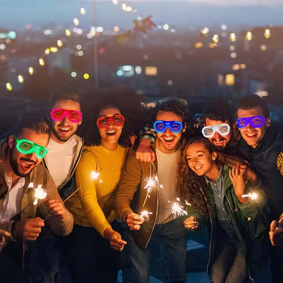 5-50 Pcs Light Up LED Glasses Bulk 5 Colors Glow Glasses Glow in The Dark Party Supplies Neon Party Favors for Kids Adults - view 5