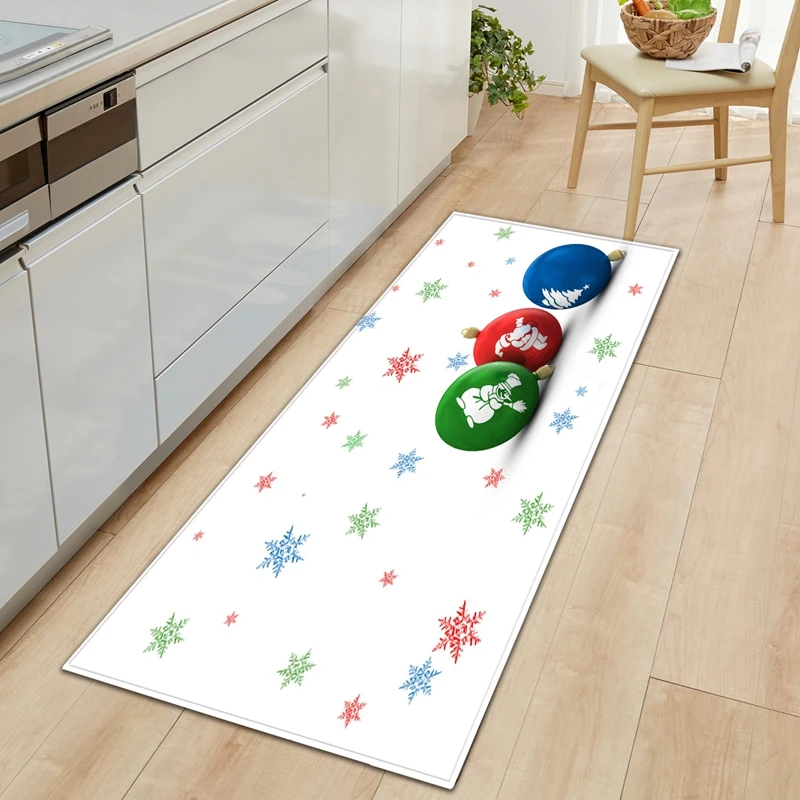 Christmas pattern floor mats kitchen bedroom entrance door  home corridor balcony bathroom non-slip carpet