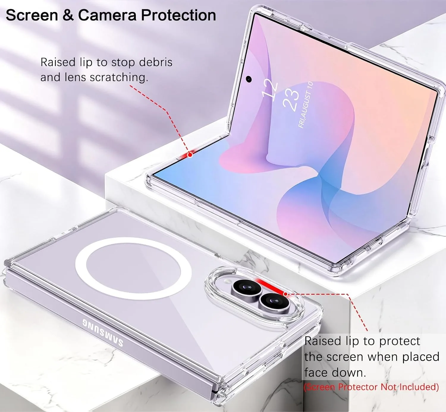Clear Magnetic Shockproof Phone Case for Samsung Galaxy Z Fold 8 Wide for Magsafe Fold8 PC TPU Hybrid Wireless Charging Cover view 6