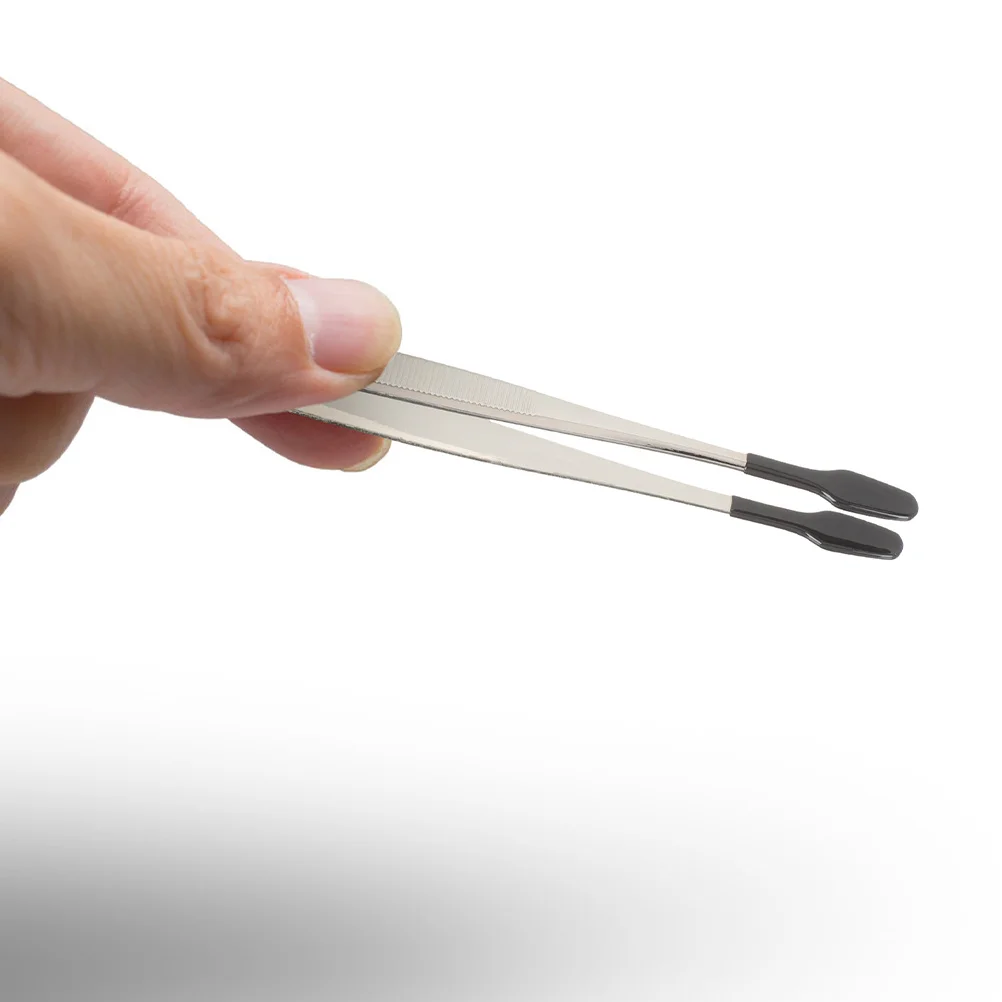 

5Pcs Stainless Steel Tweezers Set Flat Tweezers for Stamps Coins Jewelry Making False Eyelash Application