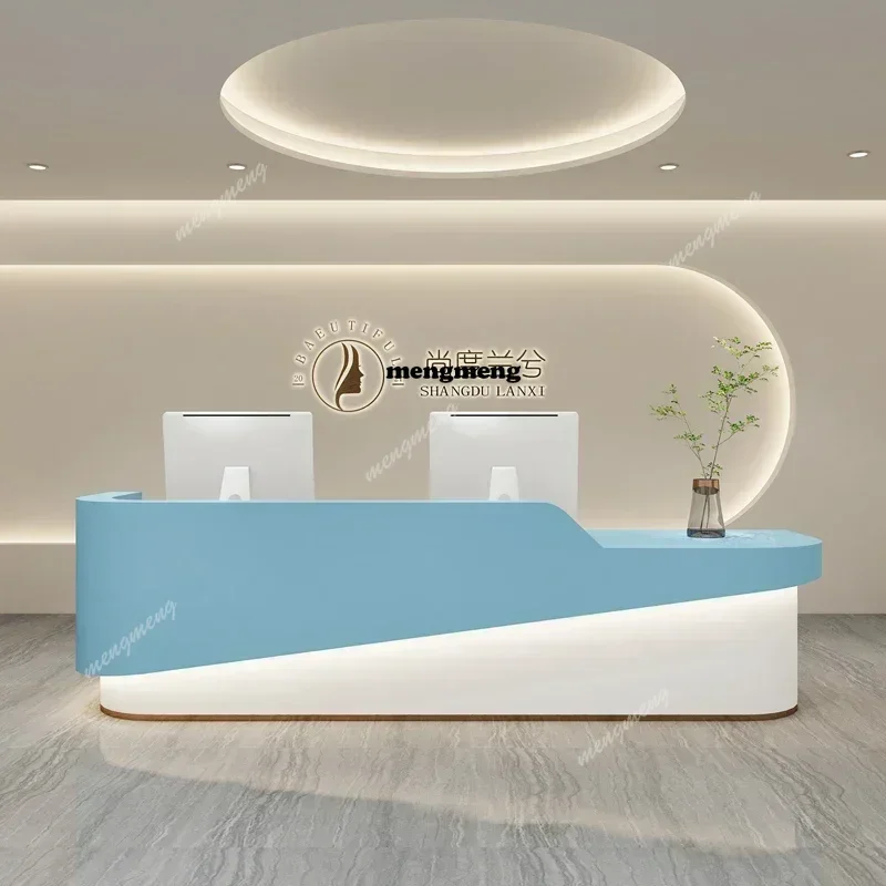 

European Desk Reception Pulpit Modern Advisory Church Beauty Salon Storage Cashier Counter Simple Mostrador Salon Furniture