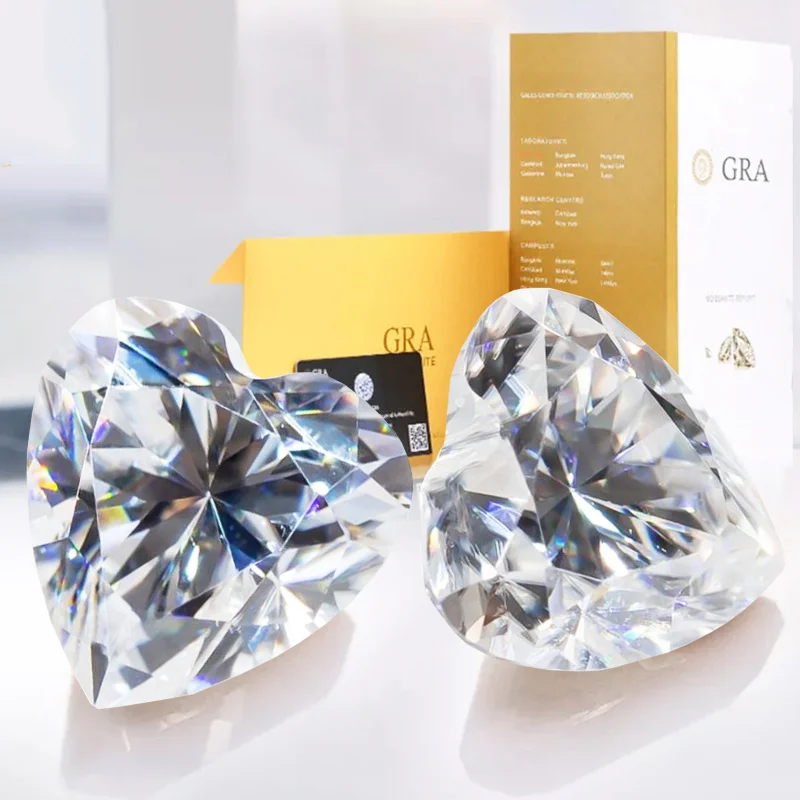 

Manufacturer Heart-shaped Moissanite High-quality Ultra-white Loose StoneDColor Moissanite Wholesale Suitable for Gold and Silve